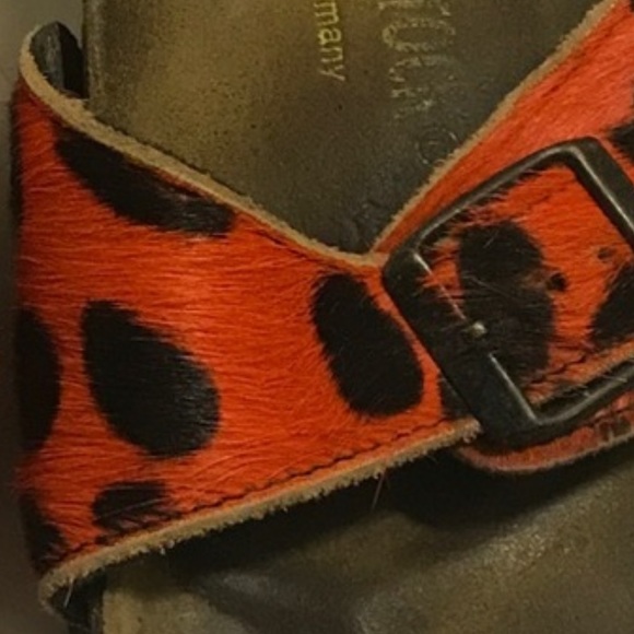 RARE Birkenstock Madrid in orange black leopard - Picture 4 of 7